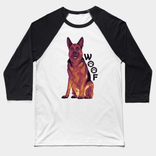 German Shepherd Says Woof Baseball T-Shirt